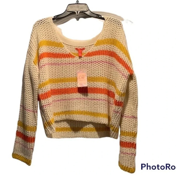 NWT Chelsea & Violet Striped Sweater Size Medium - Picture 1 of 8